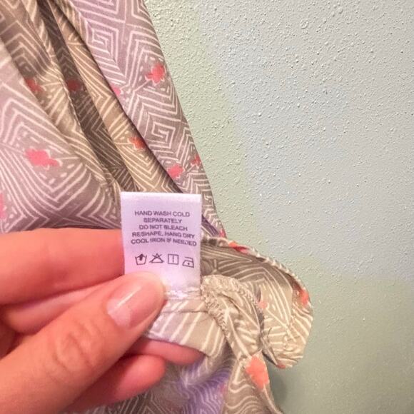 Women's Sigrid Olsen Grey Pink Geometric Tunic Top M - Picture 7 of 9